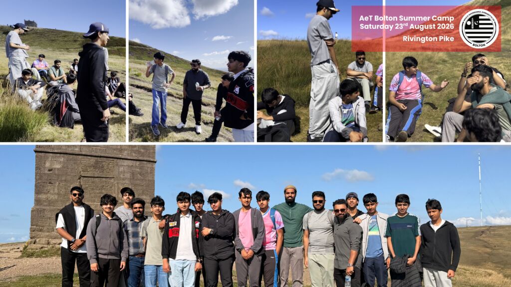 Collage of students at Rivington Pike, completing the hike
